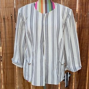 Perceptions Petite Striped Blazer 0073